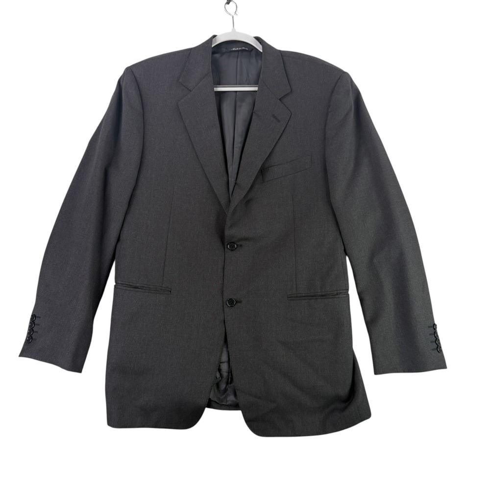 Canali Blazer Men 52R Charcoal Gray 100% Wool 2-Button Made in Italy 13220/32